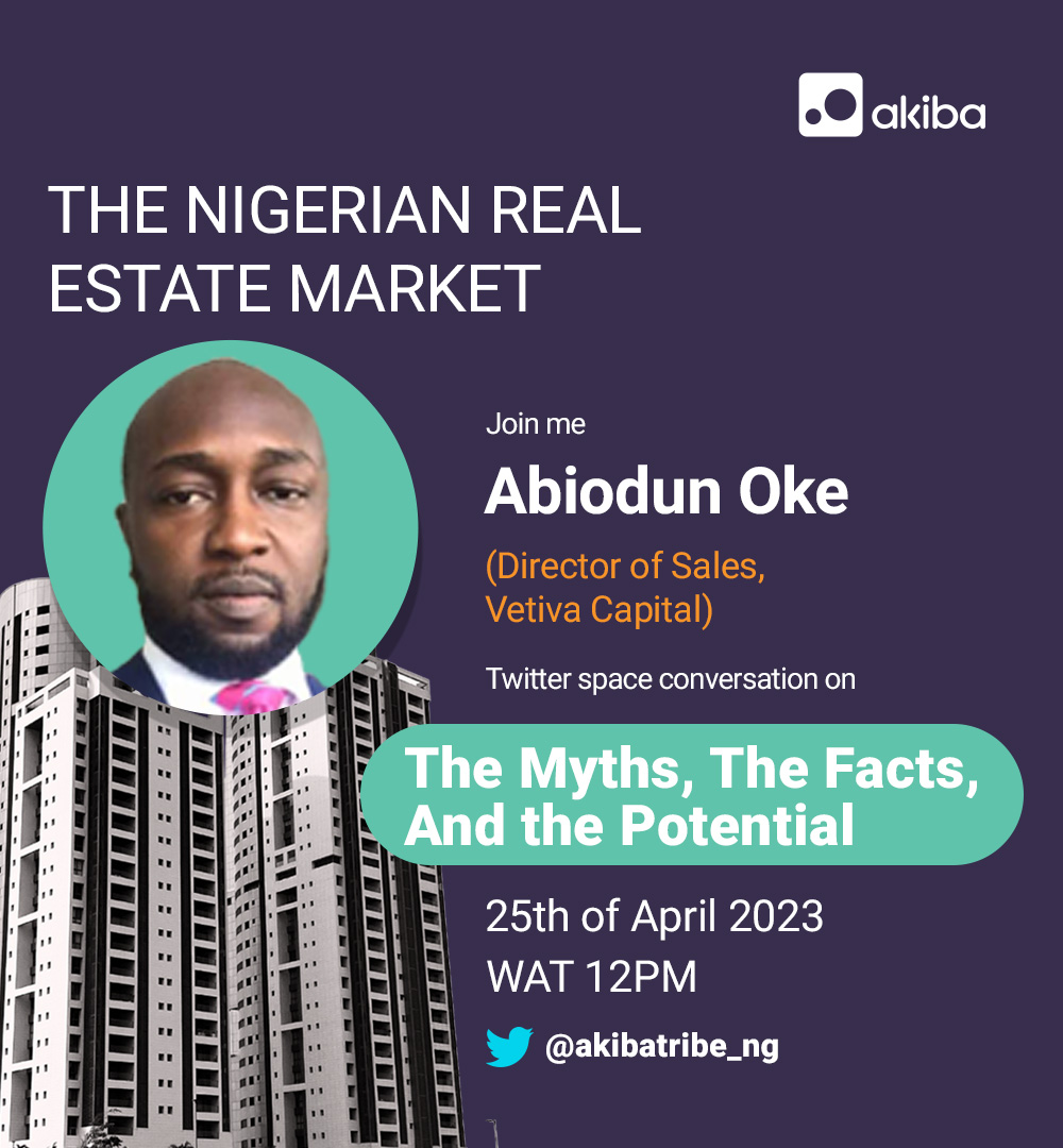 akibatribe_ng's tweet photo. 30mins to go! Join our speaker today,  Abiodun Oke as he shares his story about becoming a property owner in  his 20s and his experience doing that. https://t.co/0e7FfVLici