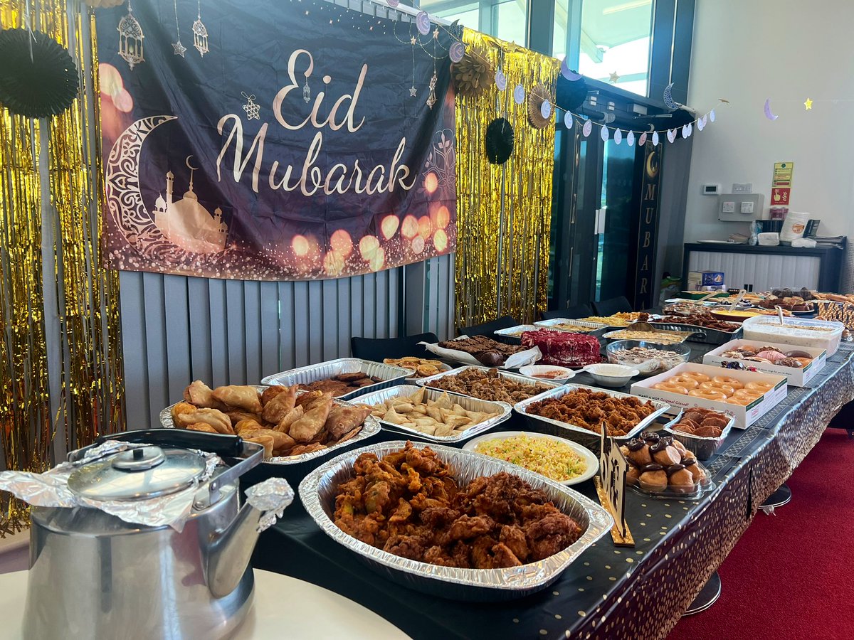 LutonSixthForm's tweet photo. As part of our college family ethos, we wanted to celebrate Eid together! 
A HUGE thank you to those staff who laid out an Eid brunch for us all to indulge in!

This really was something special.❤️

A special shout out to @Chaiikhanacafe for the pink tea 🫖- what a treat! https://t.co/bsXlBFpY2u