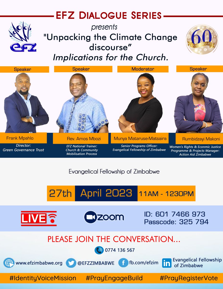 Climate change is a moral issue- Join us as we engage in a Climate Change Discussion to strengthen the Voice and Role of the Church!! #climatechange #thechurch #letsact #efz #prayengagebuild