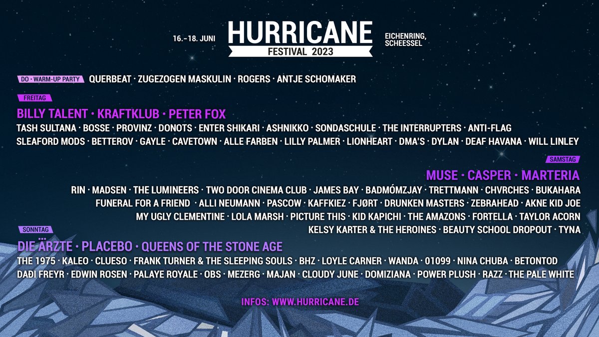 Reisegruppe Hurricane aufgepasst! Unser letzter Headliner ist da! 🙌Hier geht's zum Line-Up & den Tickets: short.fkp.de/hurricanetix