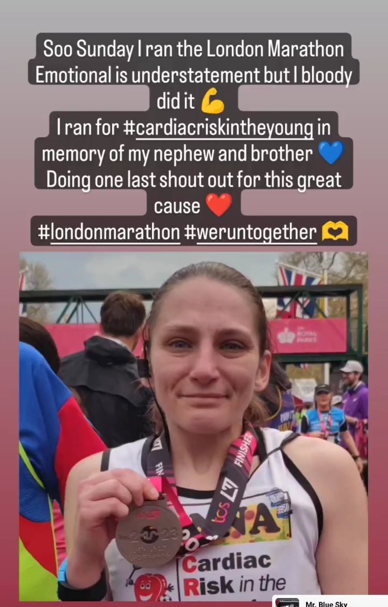 StressHead1985's tweet photo. I bloody did it!! 💪🫶 

#LondonMarathon #WeRunTogether #cardiacriskintheyoung #londonmarathon2023

https://t.co/Gwu2CQVGFA https://t.co/i0gpXvSTgt