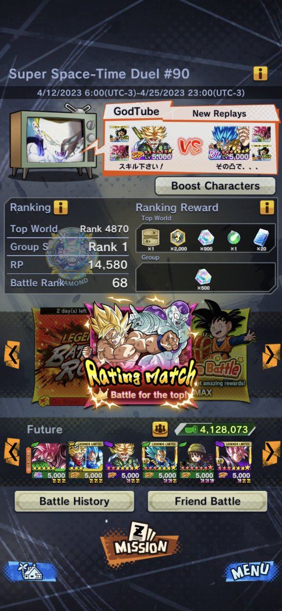 VLoovers's tweet photo. I know Top 6000 in #DBLegends doesn’t seem like much but this will be my second one ever (If I secure it with how many points I got) and I like getting the new calling cards at the end of the season. Pretty happy with this :) https://t.co/sV3mxCddKH