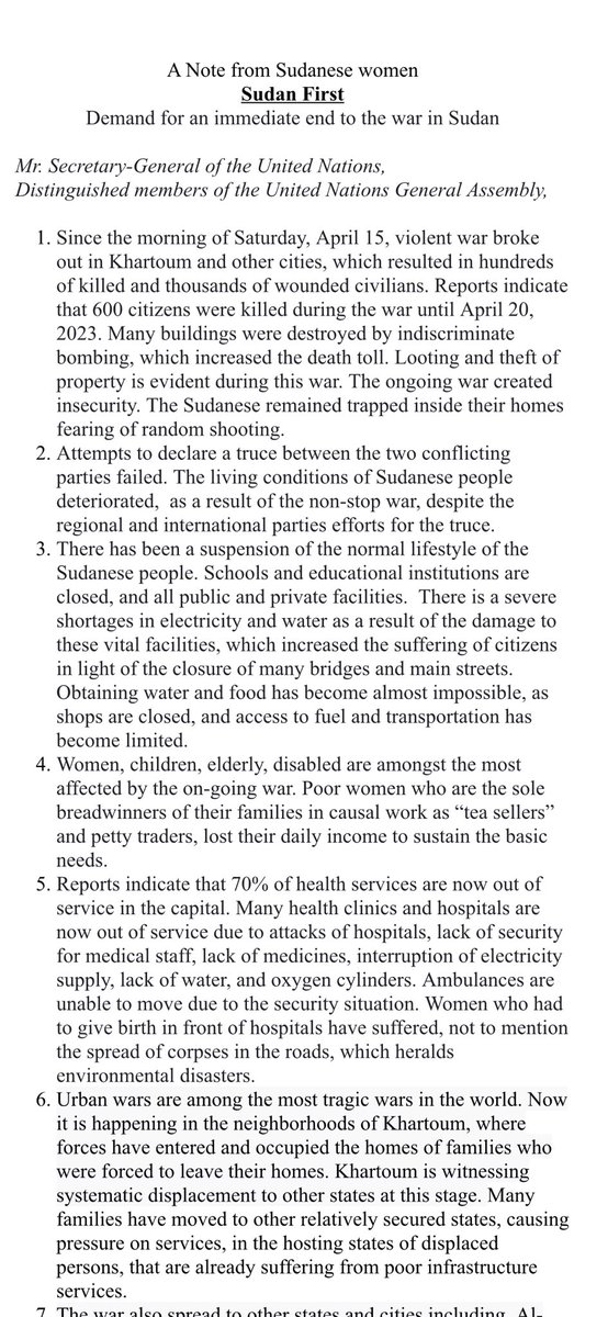 jacqui_oneill's tweet image. Please read: “A Note from Sudanese Women” 

Reports and calls for action drafted by 20 organizations and networks of women across #Sudan 

#WomenPeaceSecurity
