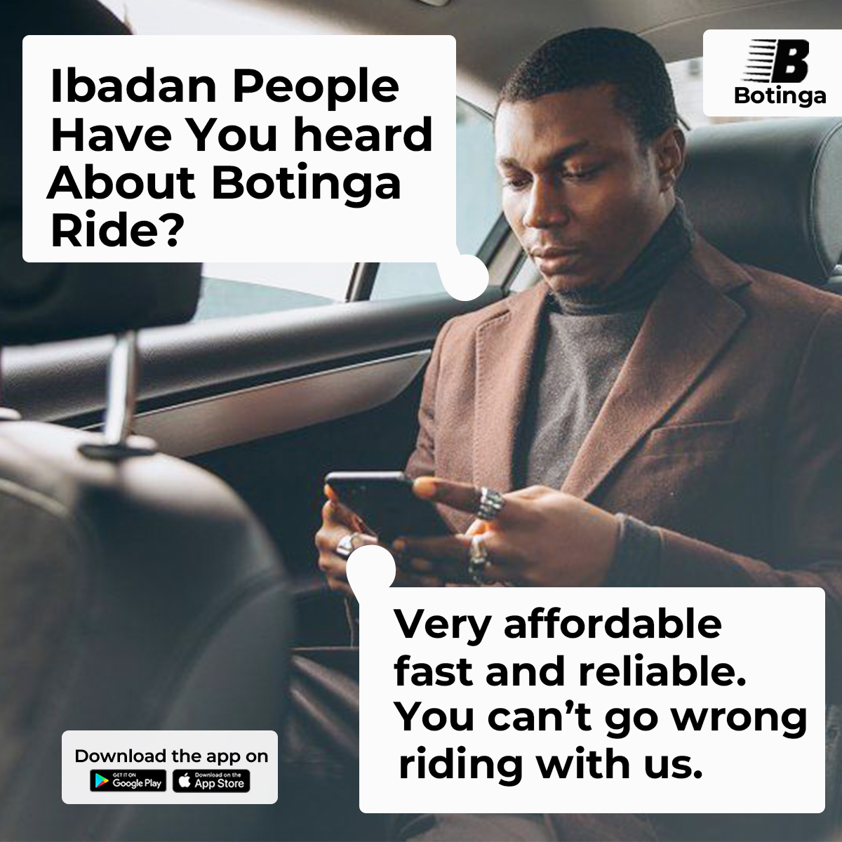 mybotinga's tweet image. Ibadan! Are you ready for this great enjoyment? 
Order Botinga Ride and other services like Barber, Fashion designer, Make-up Artist, Dry cleaner, Painter, Hairdresser and many more on Botinga App. #connectibadan #ibadancity #ibadanbusiness #ibadanpeople