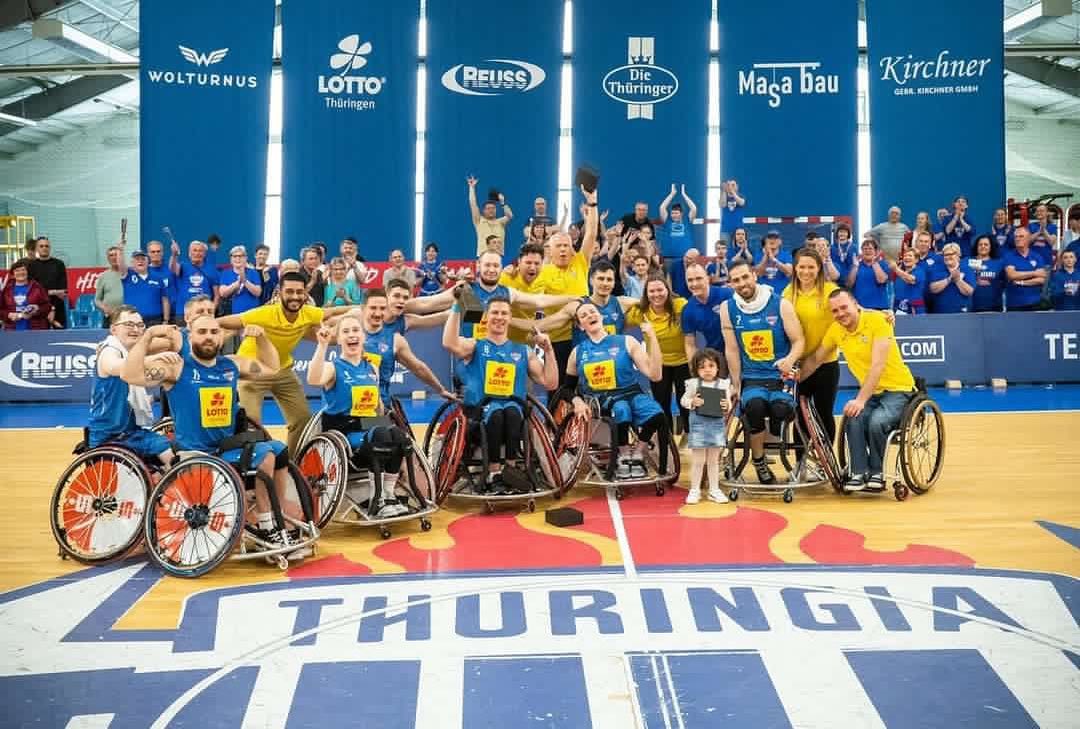 _IWBF's tweet photo. This weekend Germany's @RSBbulls their 6th German 🇩🇪 Championship title 🏆! Herzliche Glückwünsche👏🥳
📸 Sascha Fromm
#wheelchairbasketball #Rollstuhlbasketball #RBBL https://t.co/ZYk0xs4vl4