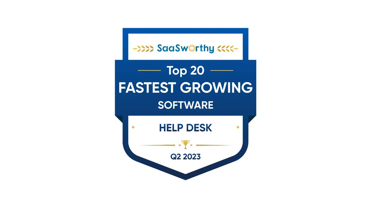saasworthy's tweet image. SaaSworthy ranks HelpDesk as the Fastest Growing Software in Help Desk.
buff.ly/3dJHw4r
Well done team @helpdeskcom!
#saasworthy #helpdesksoftware #awards #helpdesk #saas