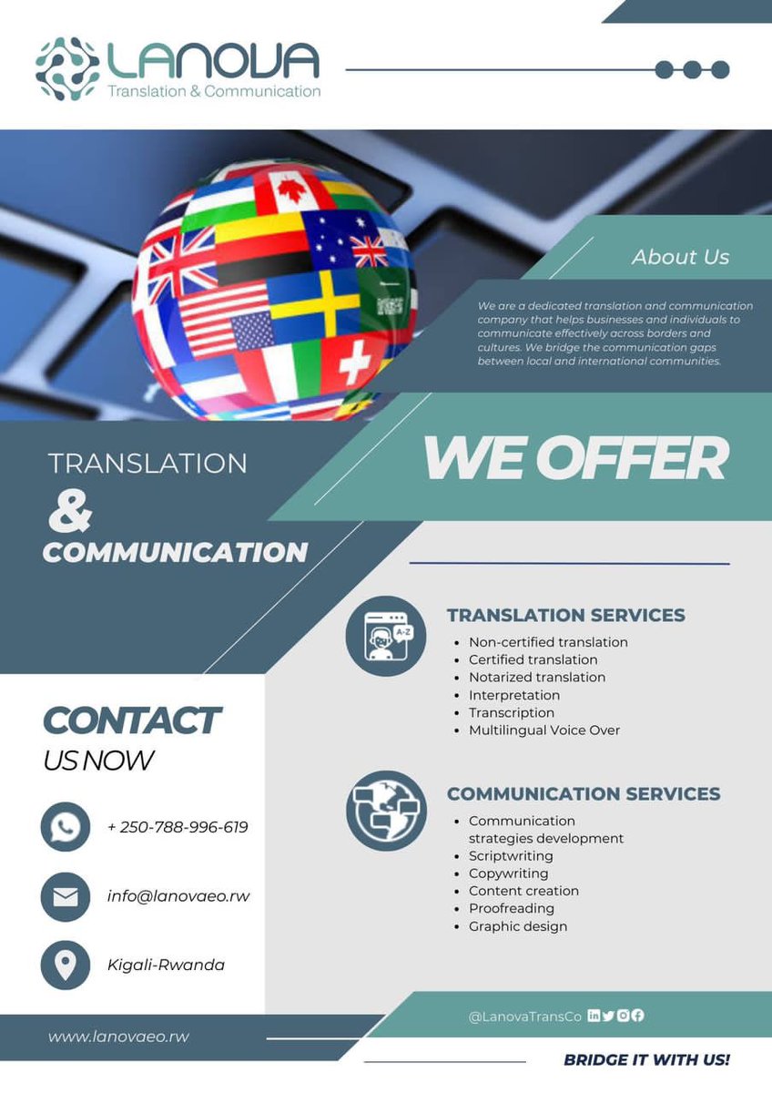 Ruticumugambi1's tweet image. Welcome!!! #Lanova #translation #communication #GraphicDesigner #interpreting #signlanguage #EnglishLanguage #francais #Kinyarwanda #Swahili