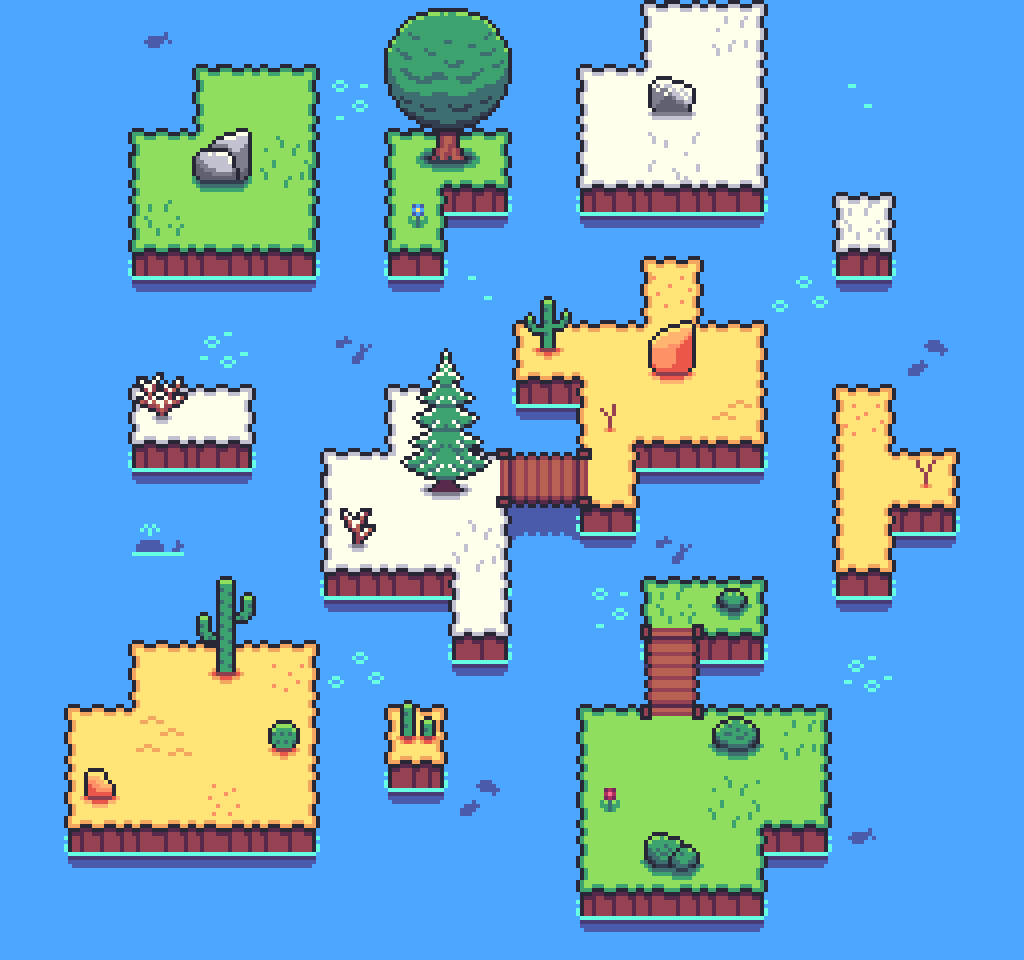 I added new things and edited old things in my island tileset. What do you think about it? :D
#tileset #pixelart #gameassets