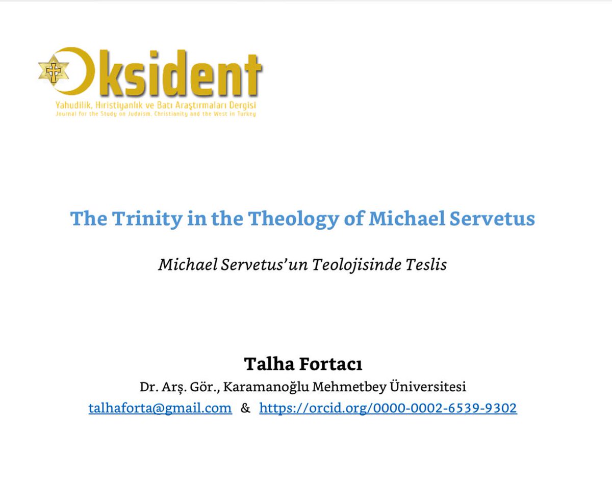 “Mesih, mucizevi bir şekilde doğan Tanrı’nın oğludur. Bir hipostaz değil, gerçek bir oğuldur. Kutsal Ruhun ayrı bir Tanrı olarak tesis edilişi de büyük bir hatadır. Kutsal metinlerde buna dair herhangi bir bilgi bulunmamaktadır.”
🖋️ dergipark.org.tr/tr/download/ar…