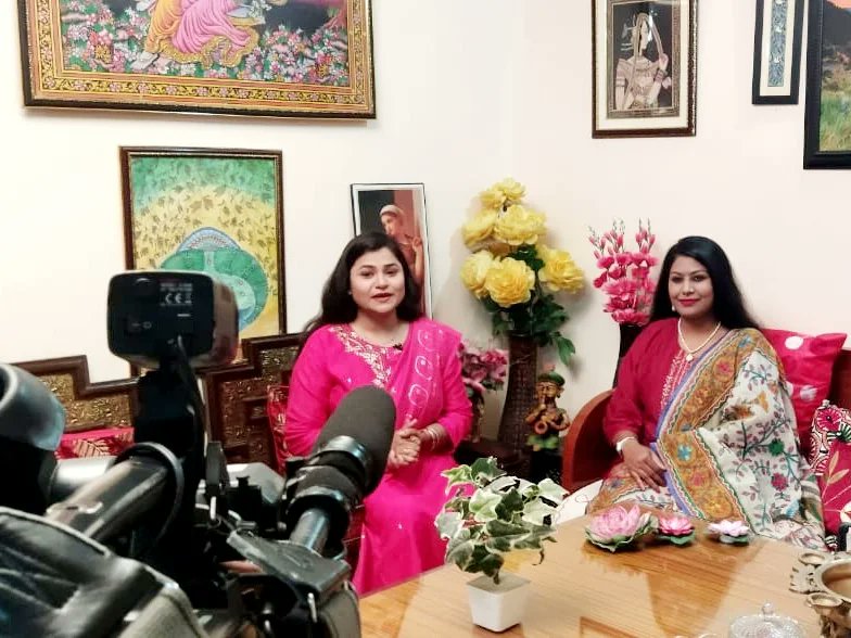 Interview being recorded for Doordarshan. 
#everestclimber #g20brandambassadorofuttarpradesh #indianairforce #motivationalspeaker #tedxspeaker #publicfigure #academician #womenleaders #youthleaders
