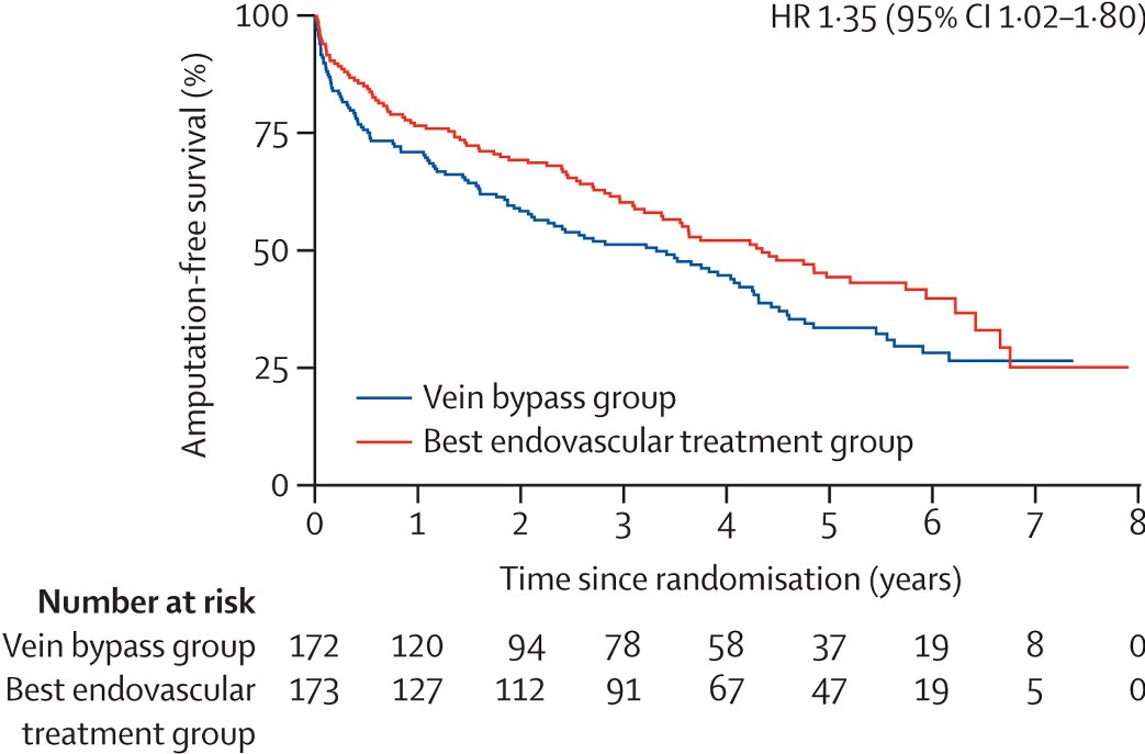 EricSecemskyMD's tweet photo. 2nd RCT examining revasc strategies for CLI: BASIL-2 demonstrates better amputation-free survival with endo vs surgical vein bypass for BTK dx. Driven by  ↓ in mortality w/endo. Differs from BEST-CLI, in part bc no major reintervention in primary endpoint https://t.co/6WCYhZ3OkH https://t.co/B0Cz28w6bm