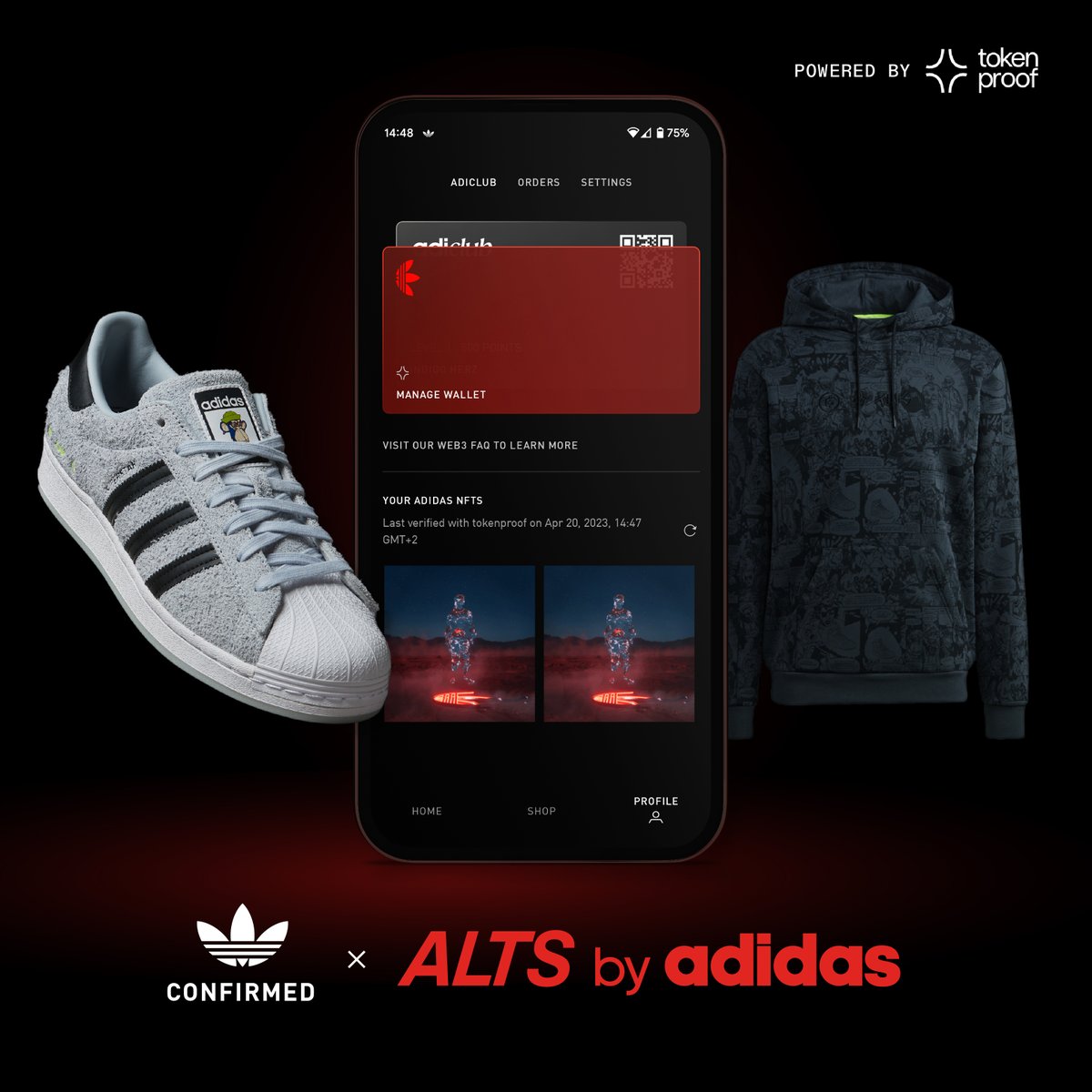 altsbyadidas's tweet photo. CONFIRMED x #ALTSbyadidas

🔥 We proudly announce that the CONFIRMED App integration powered by @tokenproof is live!

💎 Below you will find more info on the upcoming Indigo Herz Pack launching tomorrow, April 26 (EU) and April 27 in other countries. https://t.co/N67eXFJOTM