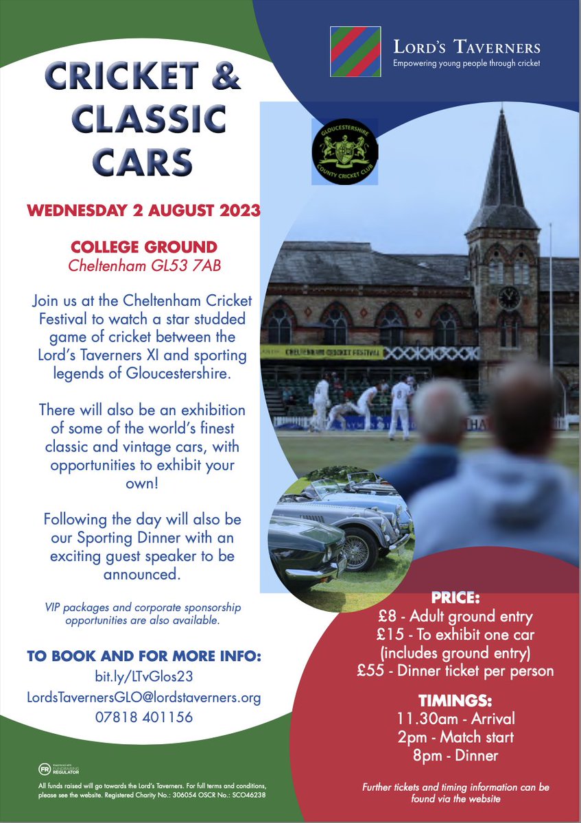 swsacue's tweet photo. If you like Classic Cars or Cricket or both look at unique event taking place in Cheltenham on 2nd August. Also excellent sponsorship and or exhibiting opportunities.

please message me if you want further details or follow this link https://t.co/lGDzHvWn7p https://t.co/AAltAawgfu