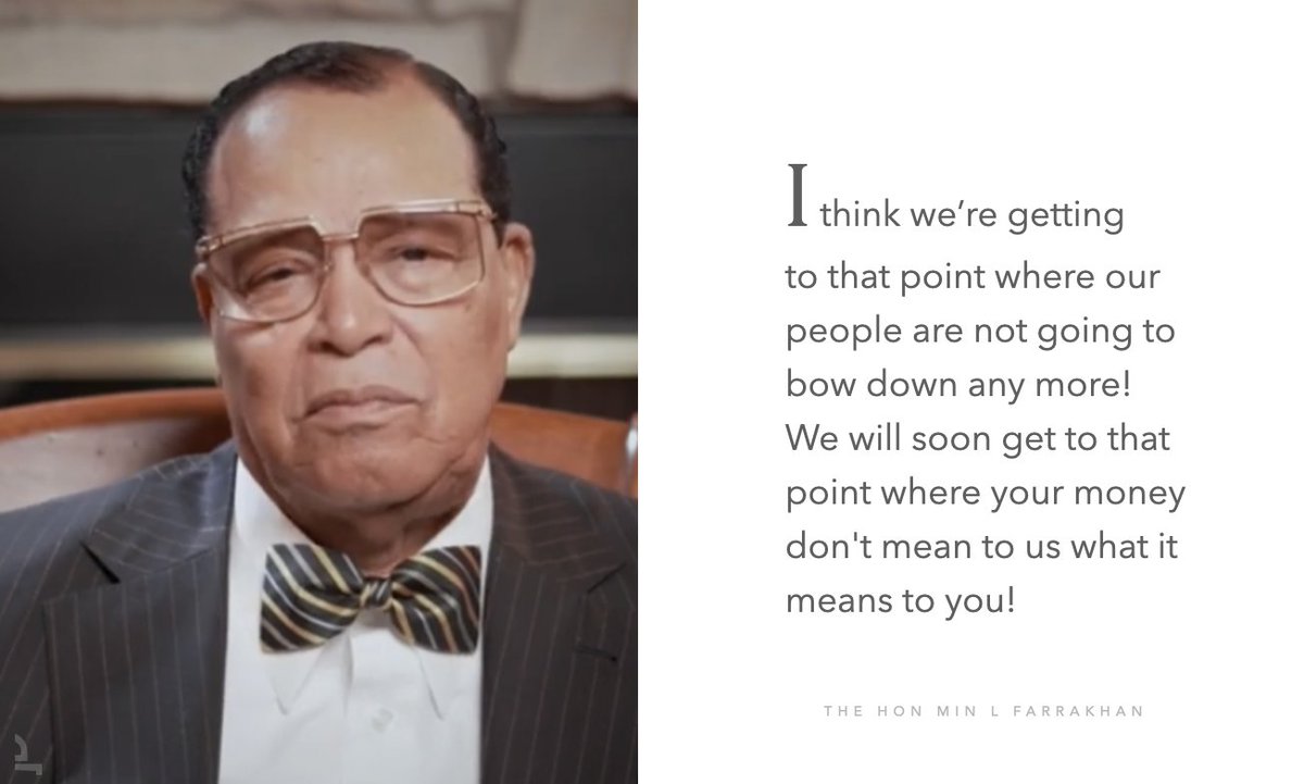 I think we’re getting to that point where our people are not going to bow down anymore! We'll soon get to that point where ur money doesn't mean to us what it means to you!

Min Farrakhan

#DianeAbbott #BlackTwitter
#WhiteSupremacy #globalmajority #DonLemon #StephenLawrenceDay