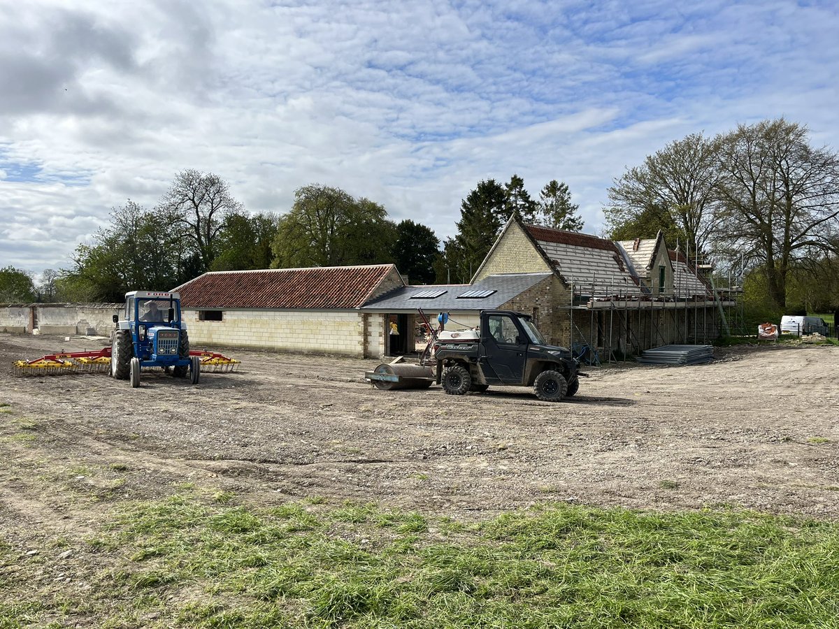 Big grass seeding job on. Can’t see the house being finished by June.