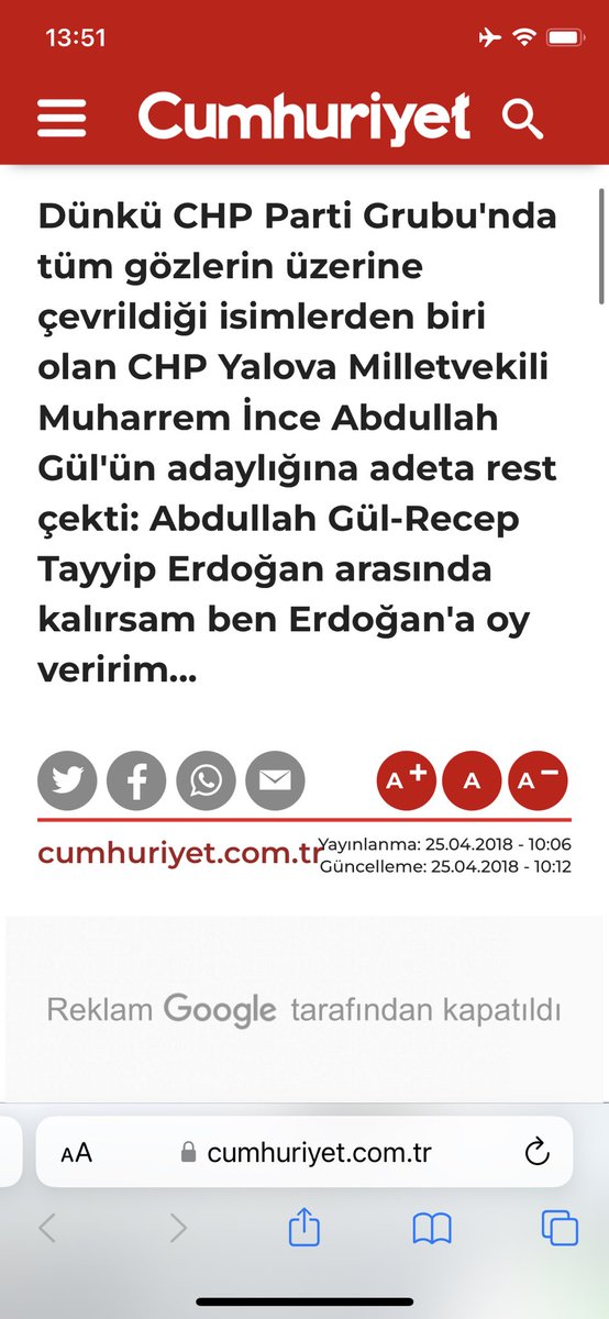 Yine bir gün aynaya bakarken bir “tiple” karşılaşmış sn İnce cumhuriyet.com.tr/haber/muharrem…