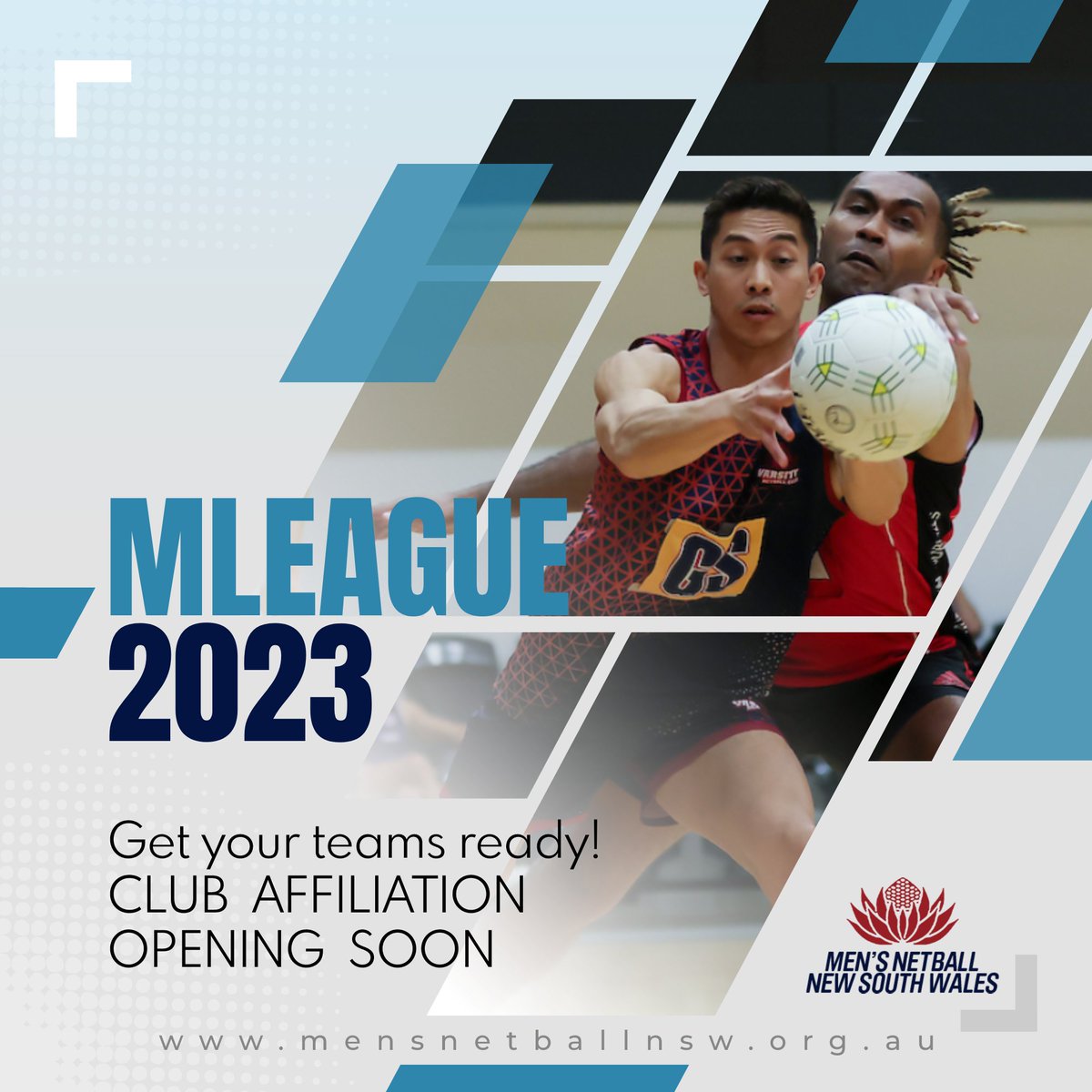 Are you getting ready for MLeague 2023?

Club Affiliation details released soon! Stay on our socials for more.

#mleague2023 #mensnetballnsw #mensnetball #netball #sport