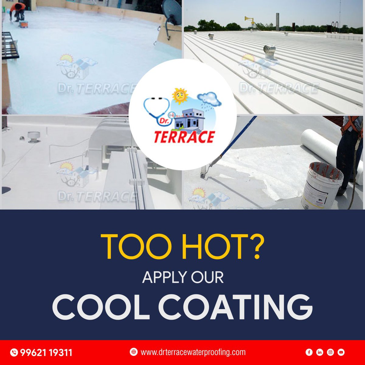 Is your building too hot to handle this summer? Let Dr. Terrace Waterproofing Services help you beat the heat with our cool coat application. Our expert team uses high-quality materials

#coolcoat #summerheat #Chennai #DrTerraceWaterproofingServices