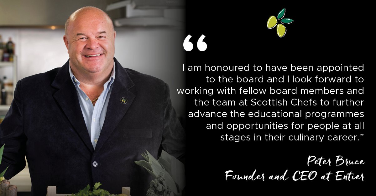 EntierLtd's tweet photo. We are proud to announce that our Founder and CEO Peter Bruce has been appointed to the board of Scottish Chefs.

Scottish Chefs is a not-for-profit organisation that provides support &amp; educational development for people in their culinary career journey.

https://t.co/9d4DOHni9w https://t.co/m9pWtrFyOG