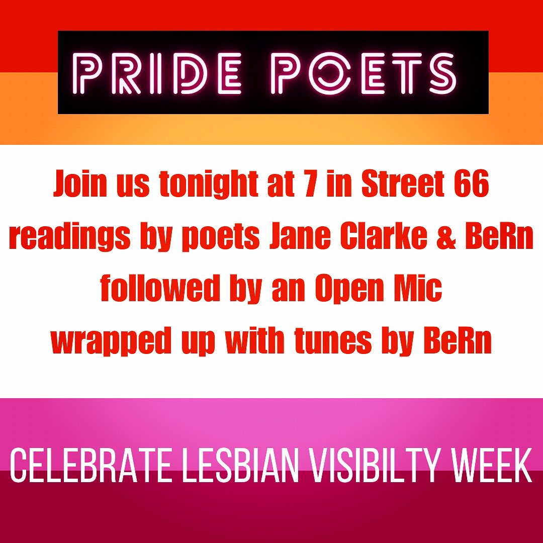 somulligan's tweet photo. Join us tonight @PridePoetsDub Hosted by @somulligan Readings by @jane_janeclarke &amp; BeRn. Celebrate #lesbianvisibilityweek with @DublinPride https://t.co/IhHflDlr2e