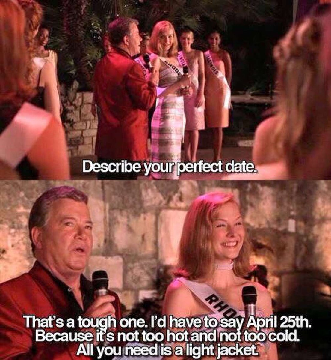 According to Miss Rhode Island, today, April 25th, is the "perfect date!" A moment where Rhode Island will live in infamy. 

All of us here at AIDS Care Ocean State hope the weather is gorgeous where you are, all you need is a light jacket and you're having the perfect date. 🌞🧥