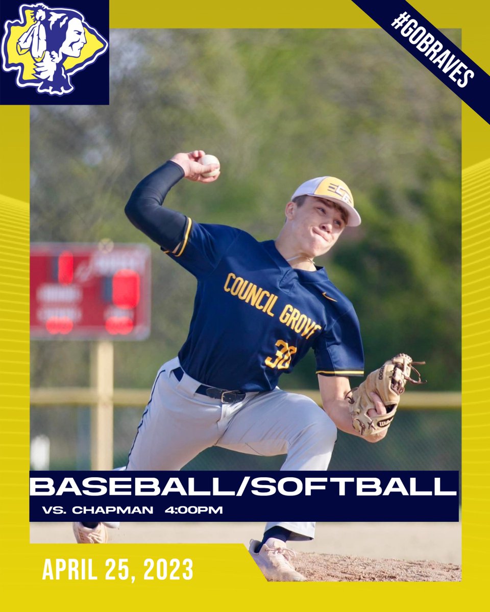 Good luck to the Baseball and Softball teams as they host Chapman this evening.  GO BRAVES!