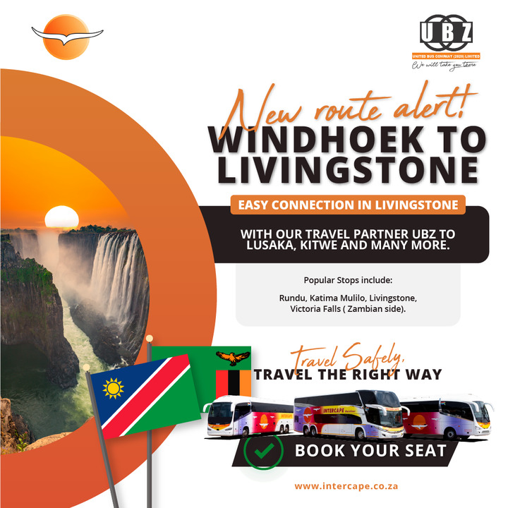 Intercape on Twitter "WINDHOEK TO LIVINGSTONE Easy connections in