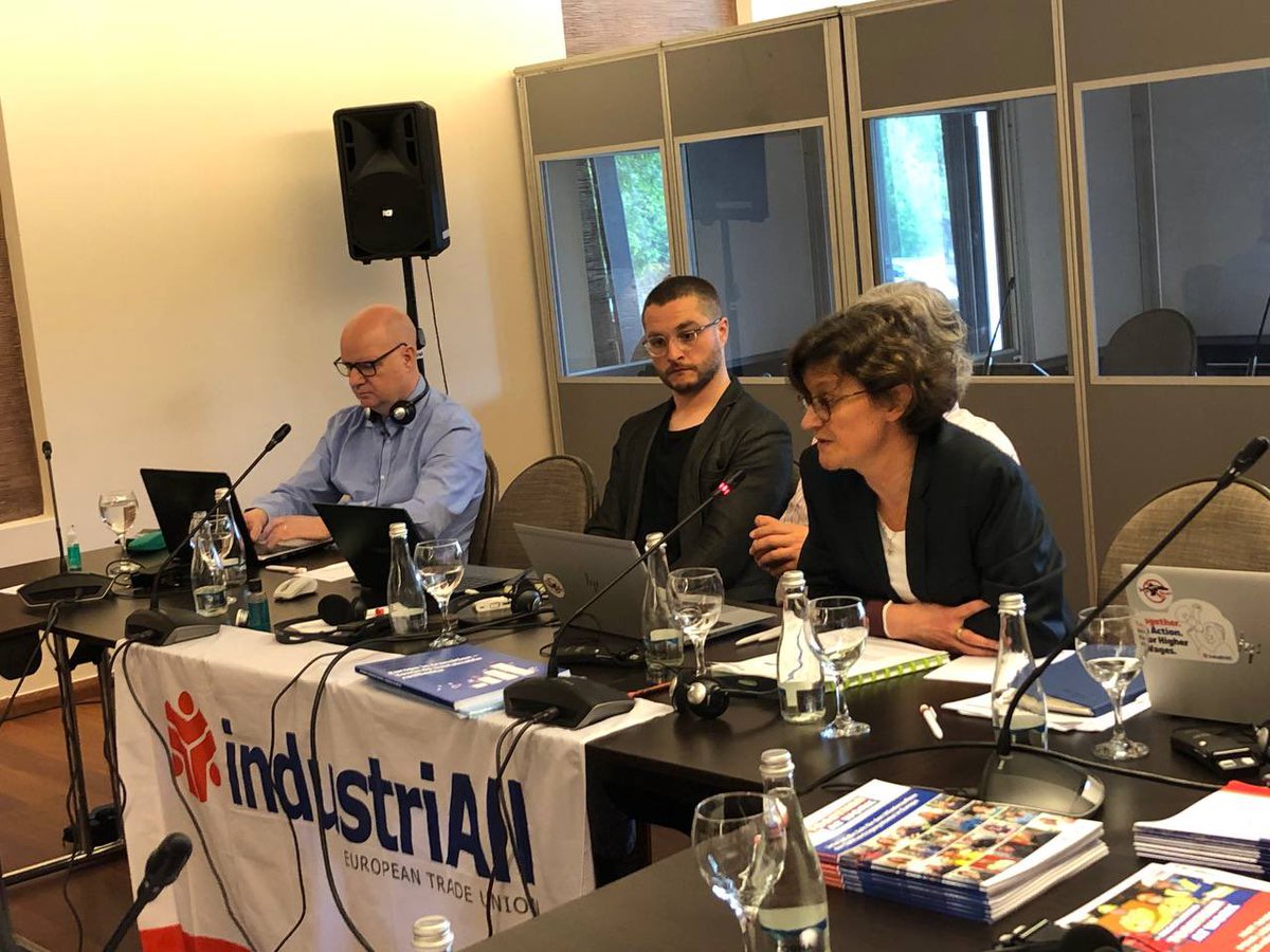 industriAll_EU's tweet photo. We are kicking off the work on the transposition of the #EMW in Bucharest 🇷🇴. Together with our Romanian and Croatian members discussing how to improve collective bargaining coverage. https://t.co/tbMKYNHWq9