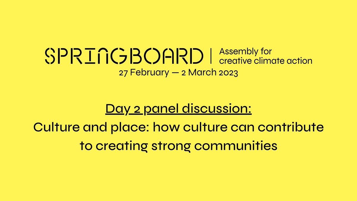 🎬
2. Imandeep Kaur (@CIVIC_SQUARE), Heather Claridge (@ArcDesSco), Catherine Payne (@SnifferScotland) &
Alison Stuart (@NESCANhub) discuss creating strong communities: vimeo.com/819617690

More soon!
#CreativeClimateAction
2/2