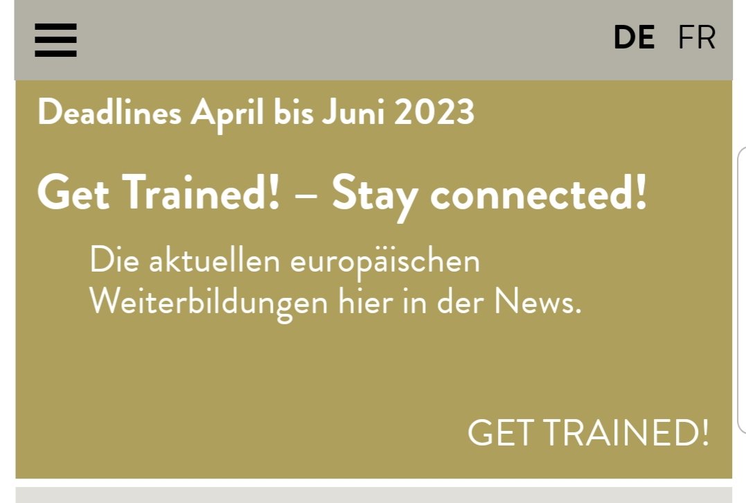 Looking for further training opportunities in Europe? Subscribe to the newsletter on our website mediadesk.ch or check the news 'Get trained!' on our homepage for upcoming deadlines. This twitter account is no longer updated. #trainingmds