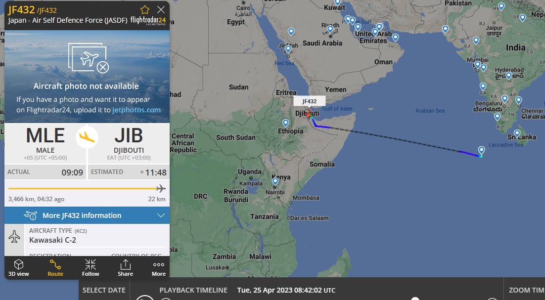 Laurent_Le_Bloa's tweet photo. #Morocco AF C130 #RMAF203 possibly to #AddisAbaba #Ethiopia 
#Japan Air Self Defense #JASD KAWASAKI C-2 38-1217 landing #Djibouti 
IL76 #KGB4945 currently fm #AbuDhabi 
@RAbdiAnalyst @Abdi678 @0g_ontheground  @OAbraar @Wild_JSL @_ngwata @YahyeSL @ManlikeAK47 @awkulmiyow https://t.co/f0NdyjRpUg