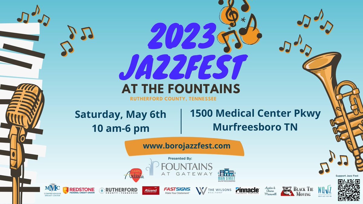 RockvaleBand's tweet photo. Don’t miss the first ever Jazz Fest at the Fountains on Saturday, May 6. The Rockvale Jazz Band performs at noon! 🎷
Visit https://t.co/PwzZcub9o7 for more details
#Rockvale4 #SaveJazzFest @RCSArts @RockvaleHigh_TN https://t.co/XLhrFDzOkT