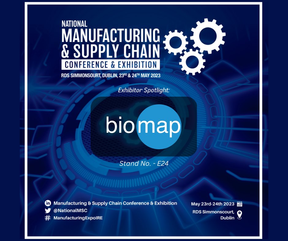 BiomapUK's tweet photo. Biomap will be exhibiting at the @NationalMSC Conference &amp; Exhibition in Dublin on 23rd &amp; 24th May 2023.  Please stop by stand E24 to say Hello!

#pharmaceutical #temperaturecompliance #exhibition https://t.co/UVVBNcLSu7