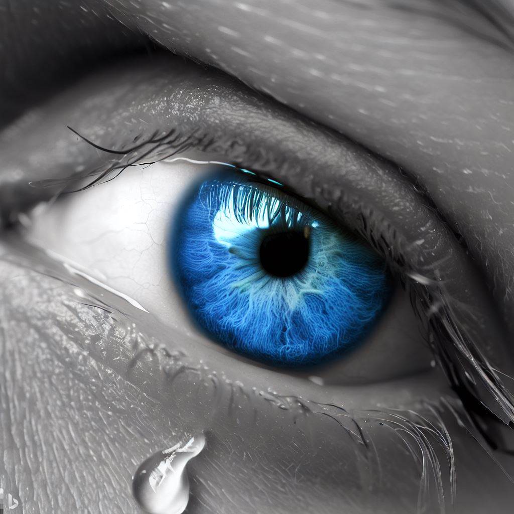 AI introvert on Twitter "AIart tear teardrop eye blueeye 