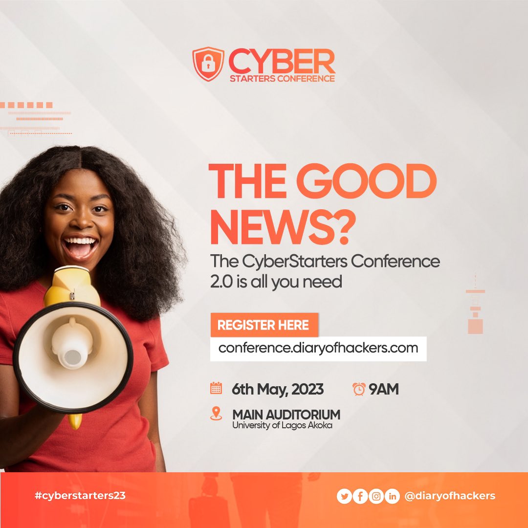 DoHAfrica's tweet photo. As you can see, attending conferences is a way to level up.

And, the CyberStarters Conference '23 fits perfectly into that job description. 

Why haven't you registered yet?😕

Don't waste time and get your tickets at https://t.co/xZ9hnvR6a0. 

#CyberStarters23 #Infosec https://t.co/yh3psWjJty