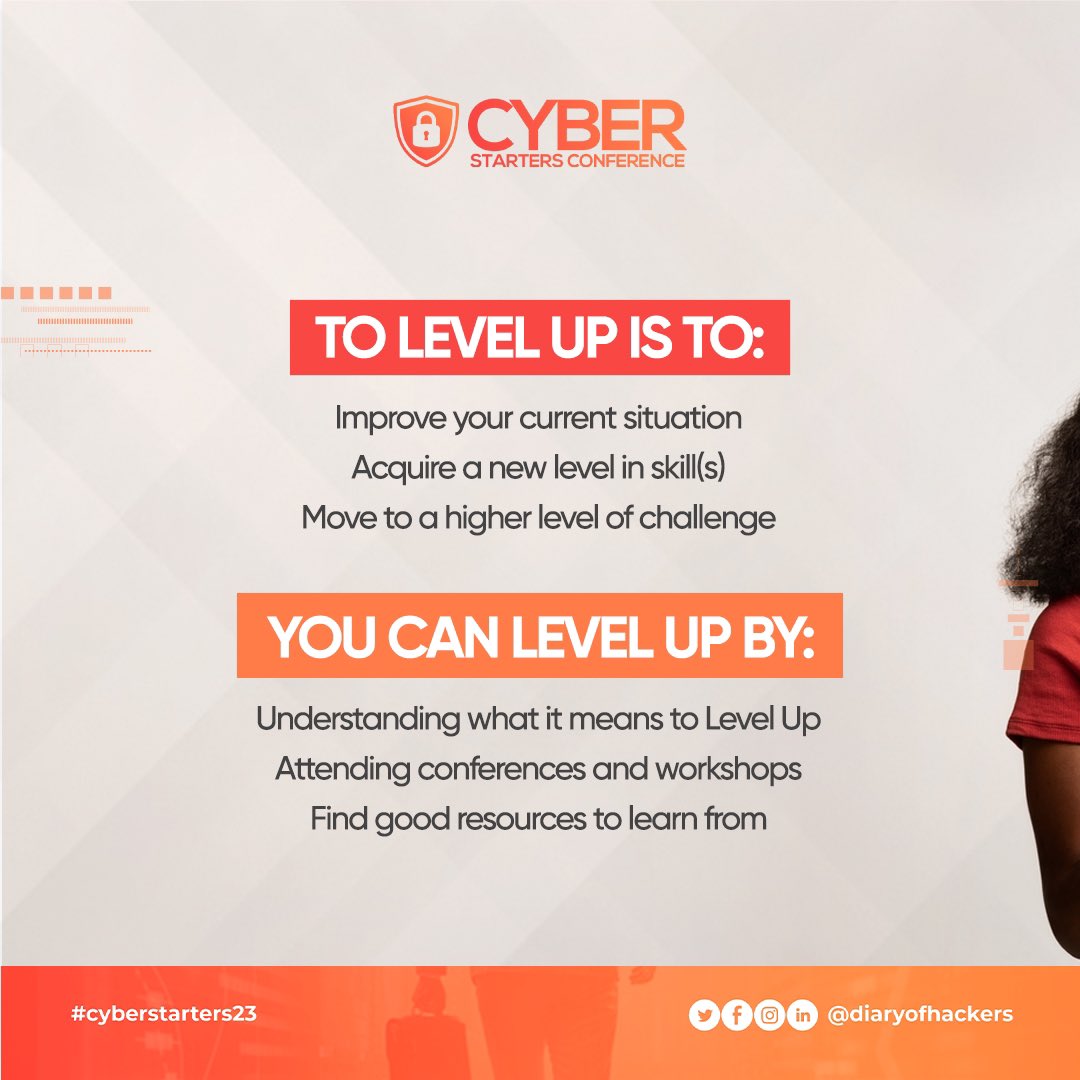 DoHAfrica's tweet photo. As you can see, attending conferences is a way to level up.

And, the CyberStarters Conference '23 fits perfectly into that job description. 

Why haven't you registered yet?😕

Don't waste time and get your tickets at https://t.co/xZ9hnvR6a0. 

#CyberStarters23 #Infosec https://t.co/yh3psWjJty