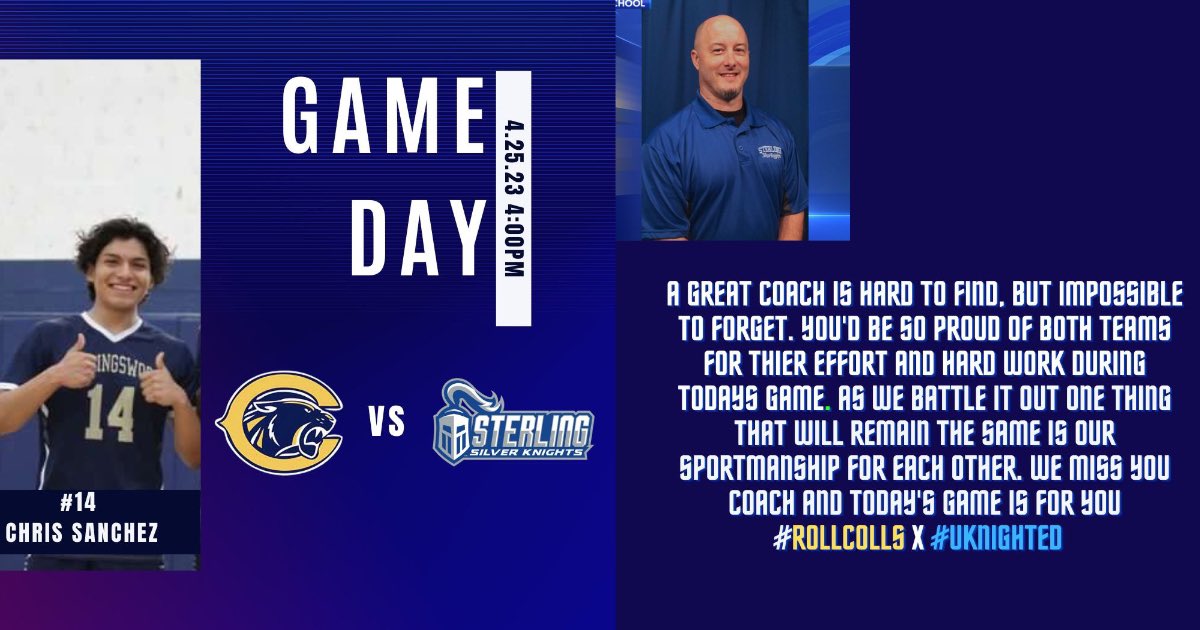 Gameday
Colls vs Sterling 4:00pm start