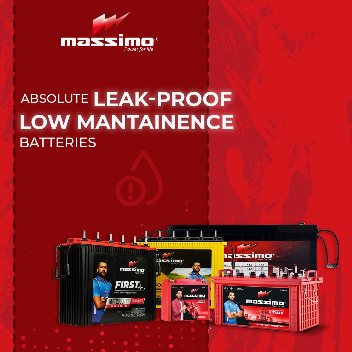 GlobalMassimo's tweet photo. Massimo Batteries are absolute leak-proof &amp; low maintainance but how?
We have sealed every battery with highly pure calcium alloy and 99.98% active material is used to make Massimo True Maintenance Free batteries.
No need for any maintenance. No top-up required.
#MassimoBatteries https://t.co/pkwAS8LzMD