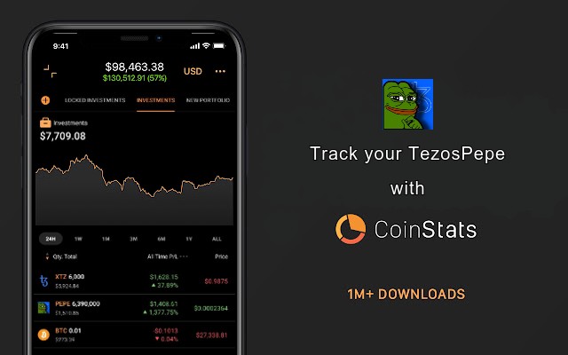 TezosPepe's tweet photo. 🐸Like to track your favorite crypto? 👀
$Pepe is live on @CoinStats mobile app!
🙏Supported on both Android and iOS.
#tezos #designedtoevolve https://t.co/in3QmO7QZj