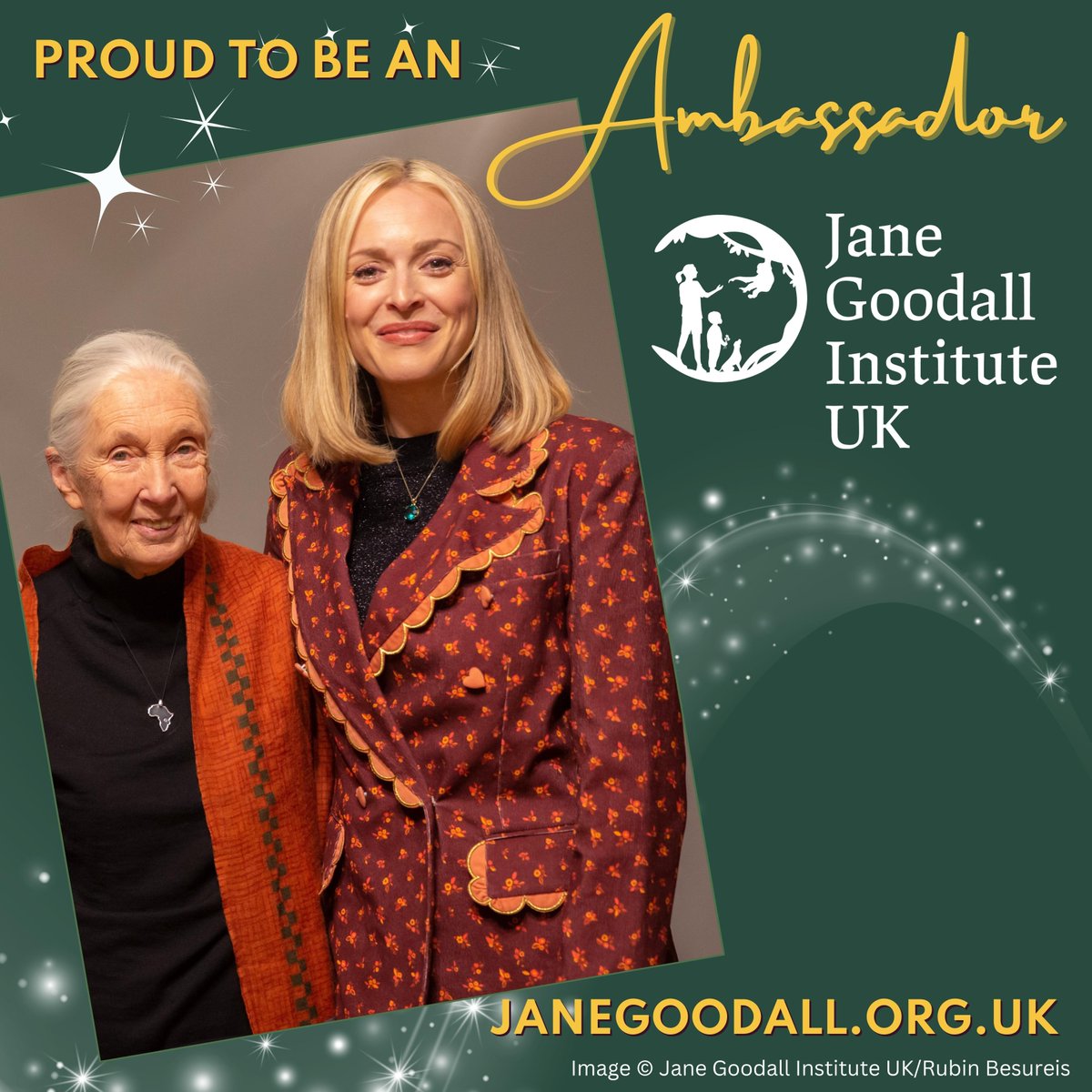 Proud to announce that I’ve become an Ambassador for Dr Jane Goodall’s UK charity, @JaneGoodalluk inspiring hope through action in the UK and Africa.

I’ve long admired the work this incredible organisation do and looking forward to seeing what our shared vision can bring 🌍