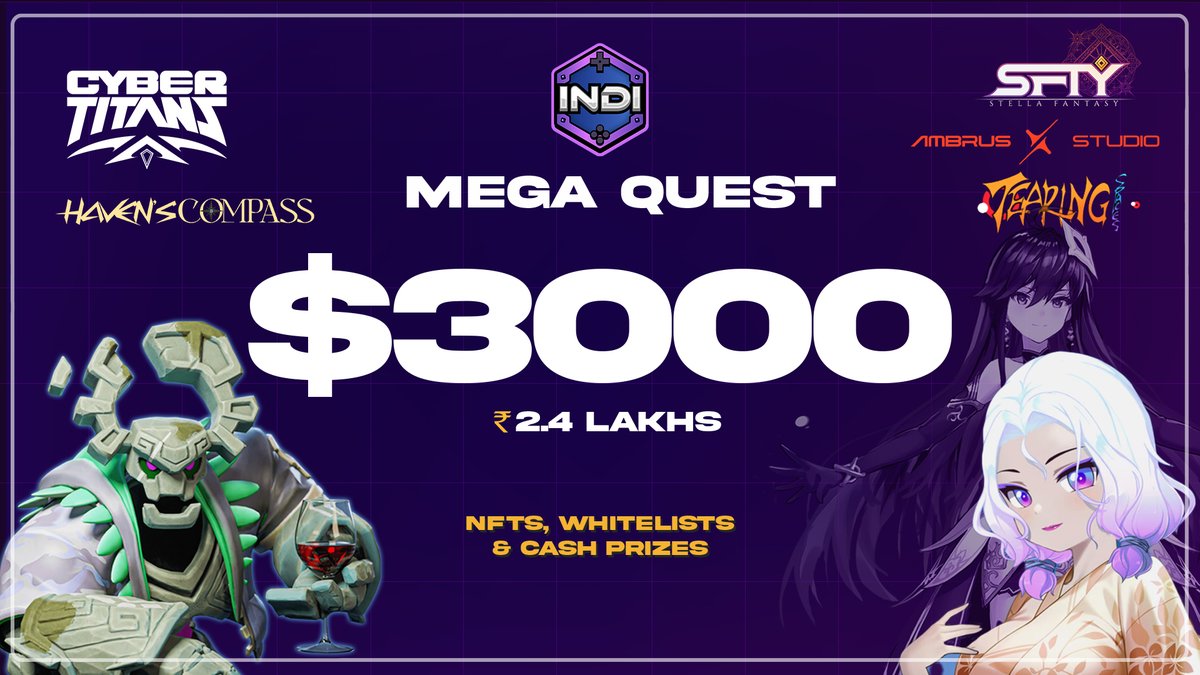 🔥MAJOR UPDATE!🔥

💰After witnessing the overwhelming response from our fantastic #IndiGGCommunity, we're partnering with <a href="/CyberTitansGame/">CyberTitans</a> to level up the Quest and unlock MORE rewards for you all! 💰

🎮 Get in on the action now: gleam.io/MwDpJ/indigg-a…