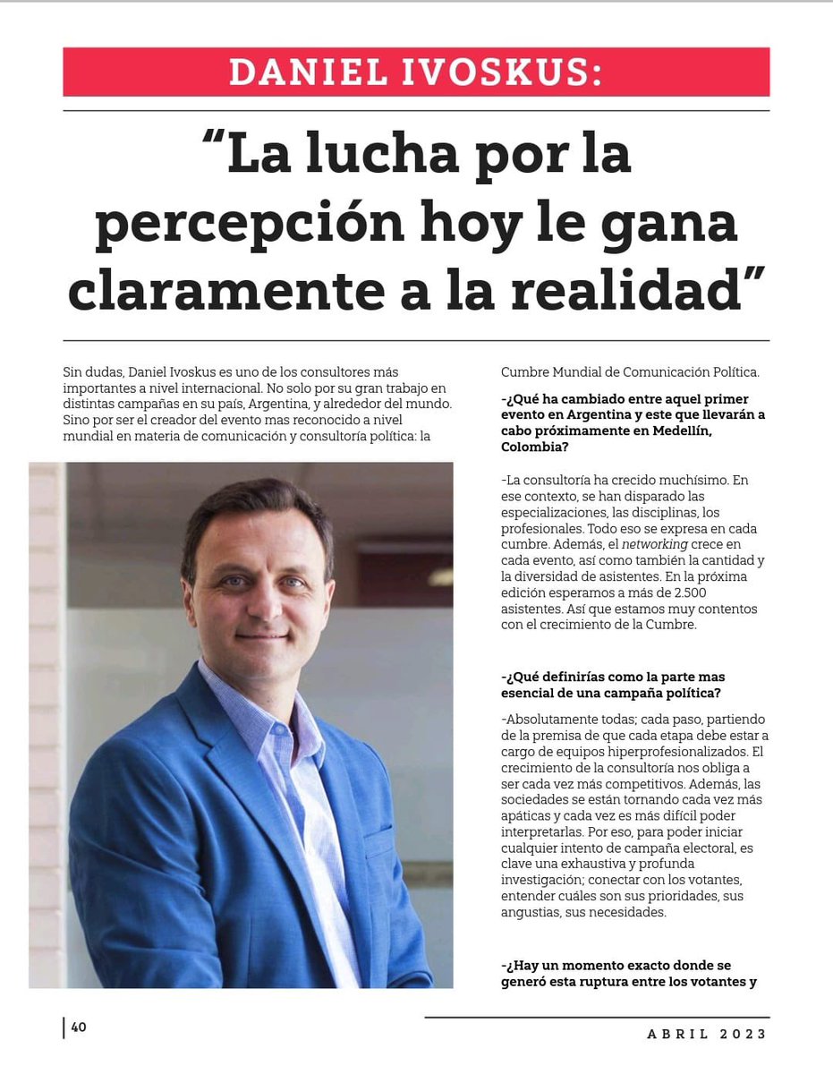¿Qué definirías como la parte mas esencial de una campaña política?

Una entrevista bien #ComPol en la revista <a href="/capipolitico/">Capital Politico</a> en la previa de #CumbreMedellin