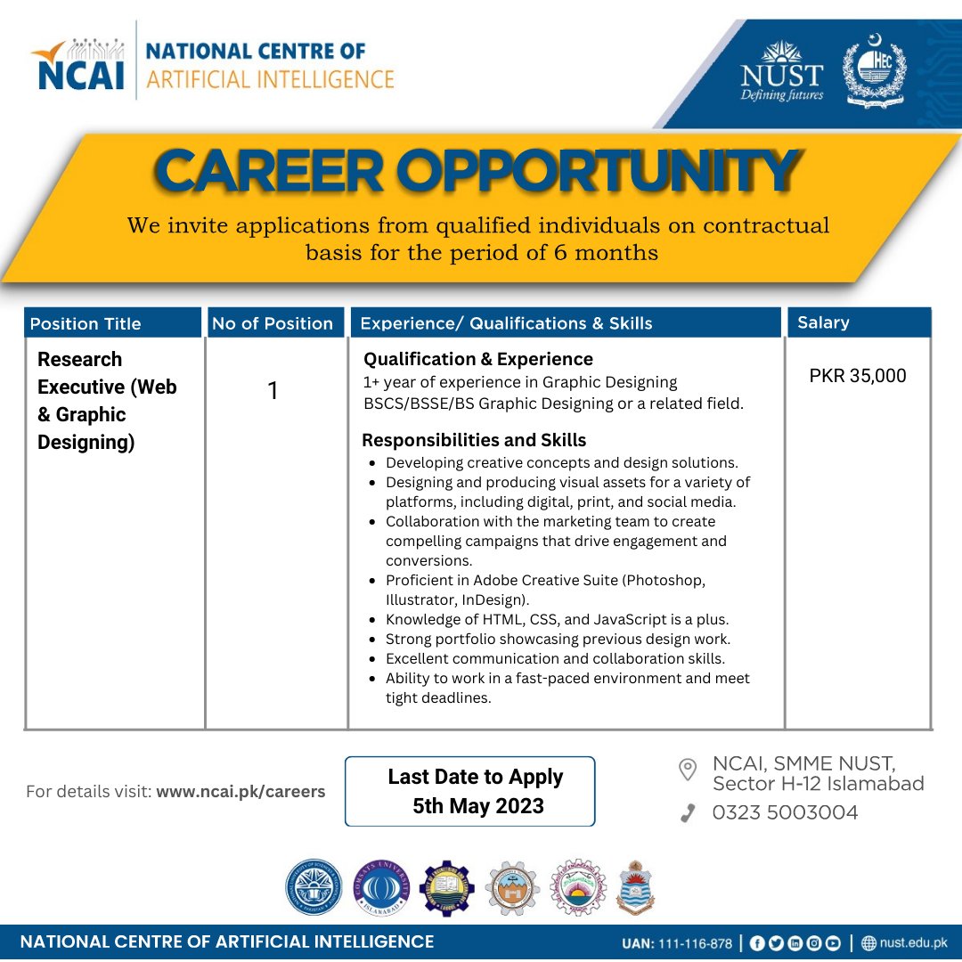 ncaipk's tweet photo. 𝐕𝐚𝐜𝐚𝐧𝐜𝐲 𝐀𝐧𝐧𝐨𝐮𝐧𝐜𝐞𝐦𝐞𝐧𝐭

Join our team as a Research Executive (Web &amp; Graphic Designing)!

Apply now on: https://t.co/QzKLdWQEJr https://t.co/SjqHOUtDt0