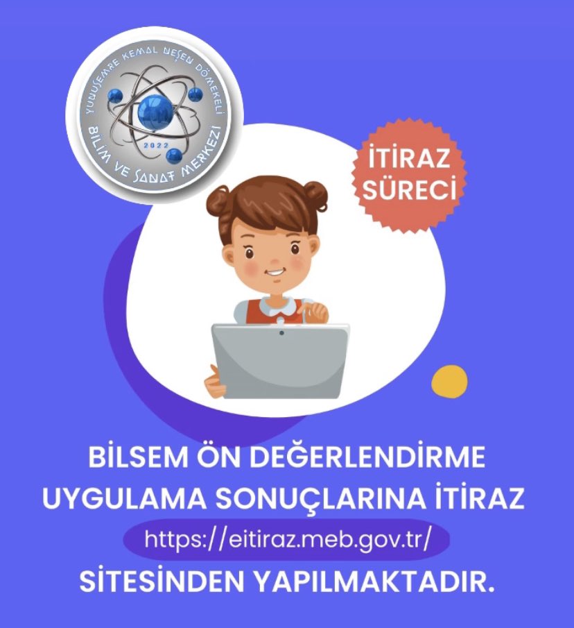 BİLSEM ÖN DEĞERLENDİRME UYGULAMA SONUÇLARINA İTİRAZ  ▶️ eitiraz.meb.gov.tr SİTESİNDEN YAPILABİLMEKTEDİR…