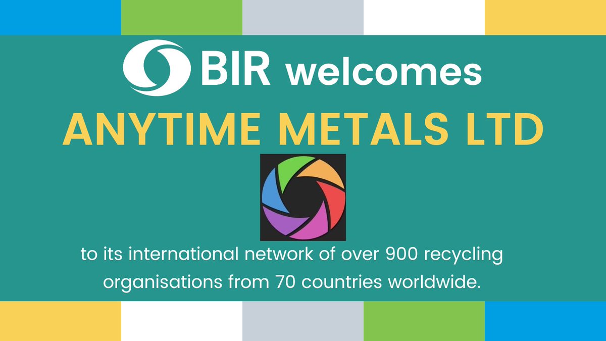 BIRworld's tweet photo. ⚡#newmember alert⚡ANYTIME METALS LTD⚡ https://t.co/scQ7FoVQQ5
🌏Not a #BIRMember?
Join the #global #recyclingfederation now!
👉https://t.co/5juldREd3m
Access the BIR #membershipdirectory, a powerful #networkingtool of commercial companies worldwide!
👉https://t.co/Q7q4OfdaOm https://t.co/0DzUfxaiFQ