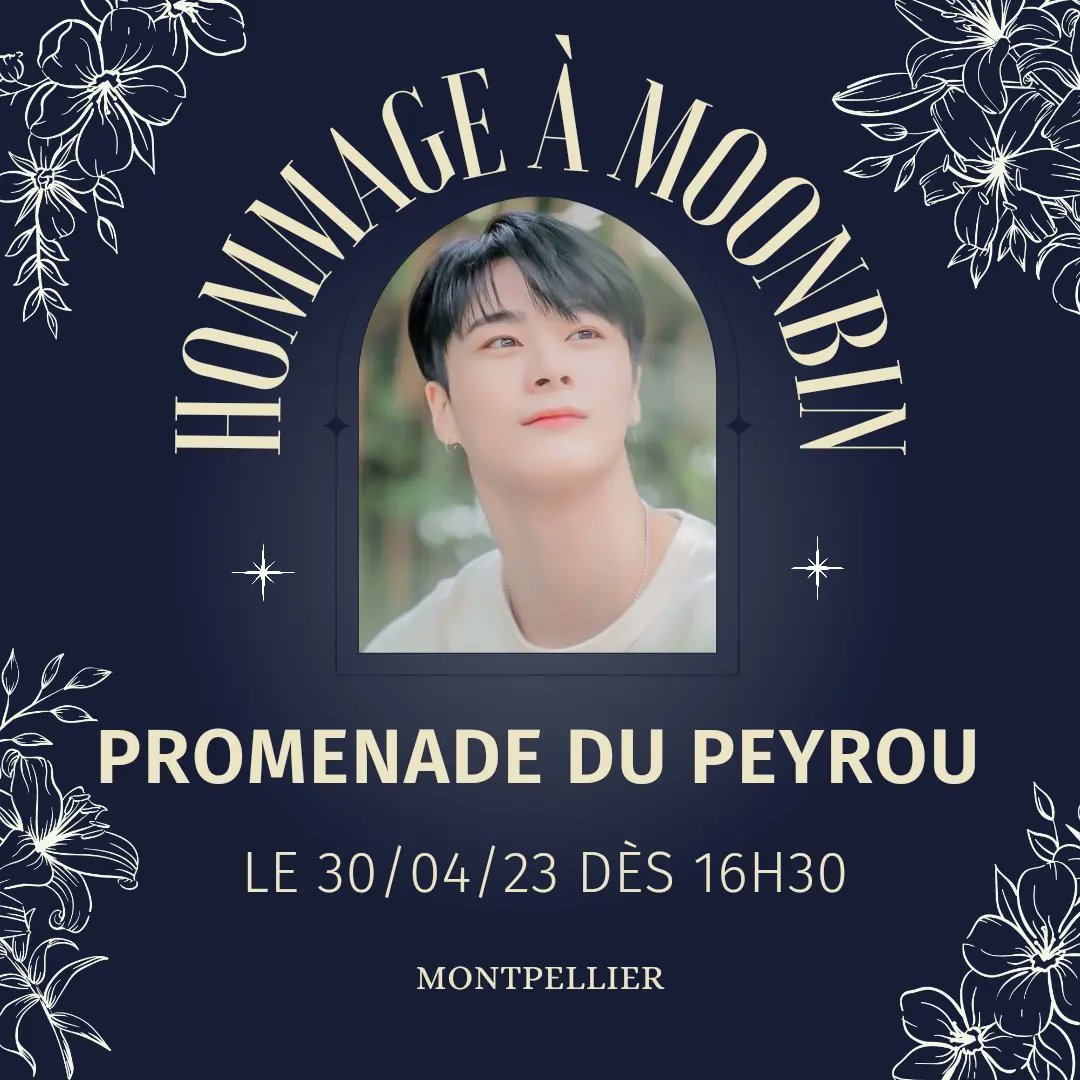 KpopMontpellier's tweet image. Bonjour, nous savons et comprenons comment les fans de #MOONBIN se sentent actuellement après cette annonce déchirante. 
La nouvelle nous a terriblement attristé et afin d'honorer sa mémoire nous organisons un rassemblement pour lui rendre hommage au Peyrou. 1/2