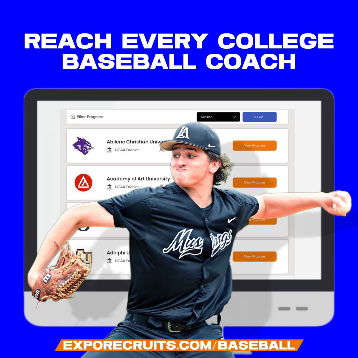 🚨 Take your recruitment to the 𝗡𝗘𝗫𝗧 level! ✔️ Send film to every program ✔️ Access & download list ✔️ Social Media Promotion 👉 exporecruits.com/baseball