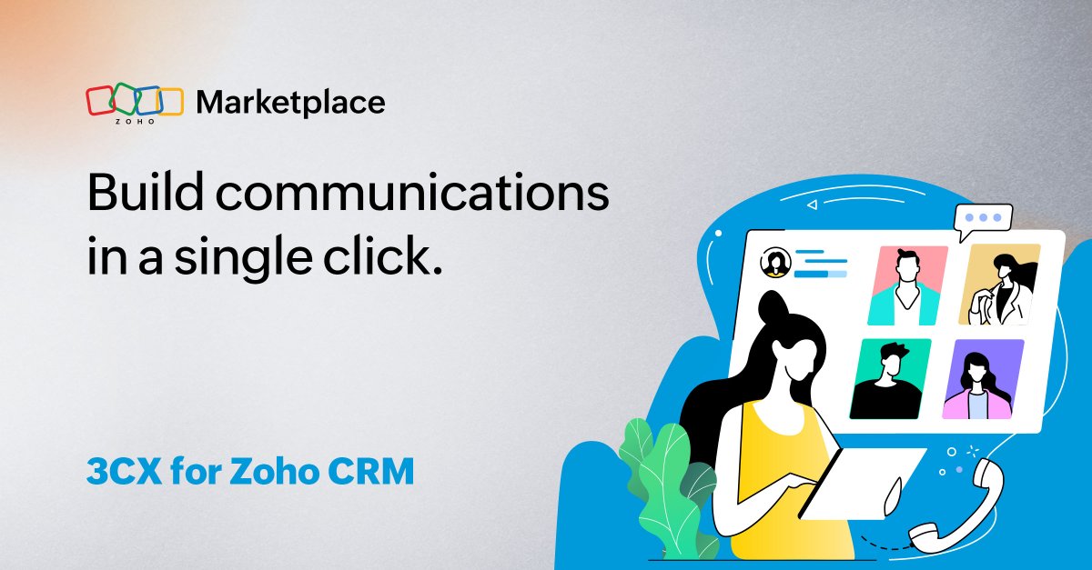 ZohoMarketplace's tweet image. Snap into a single click! Make calls to contacts and automate call logging with @3CX for @ZohoCRM . You can also automatically link inbound calls to your customer records.
Get the extension: zurl.co/NIGG 
#CRMAutomation #CRMIntegration #customerengagement #telephony
