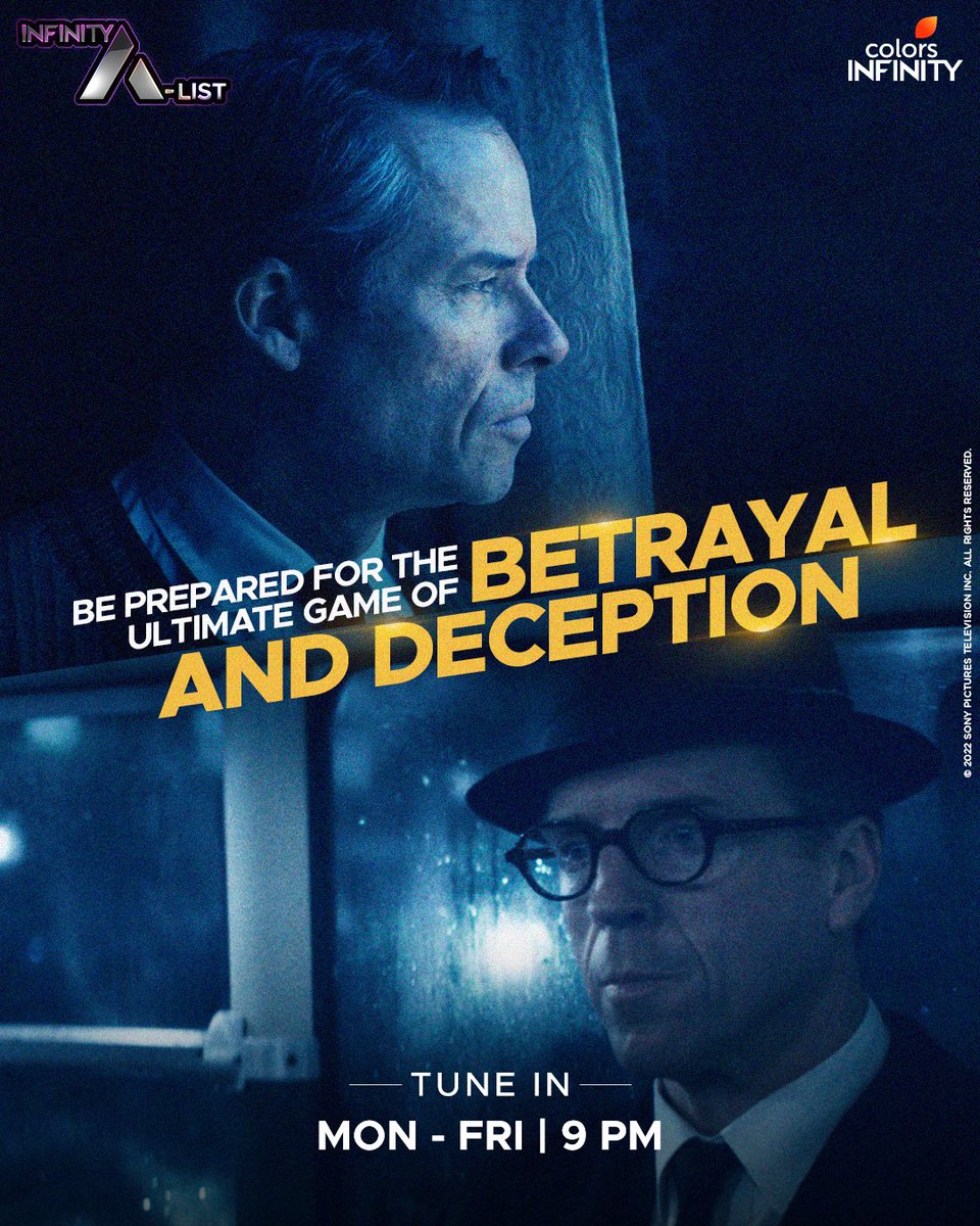 colors_infinity's tweet photo. The roller coaster ride of secrets and mysteries begins today!
Watch the #IndianTelevisionPremiere of #ASpyAmongFriends, starting today at 9pm only on #ColorsInfinity.
#InfinityAList #DamianLewis #GuyPearce #betrayal #crime #MGM #thriller #secrets #tvshow #tvseries #thriller https://t.co/krp9dYE9Pu