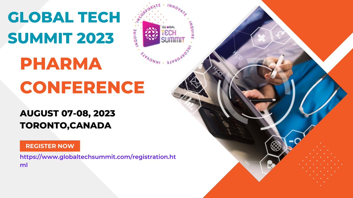 GloriaA73716690's tweet photo. We are pleased to invite you to the #GlobalTech_Summit on #Pharma Conference, which will be held on August 07-08,2023 in Toronto, Canada. This premier event aims to explore the latest technological advancements and innovations in the #pharmaceutical_industry & #Pharma_Field. https://t.co/xm6AyU1CA6